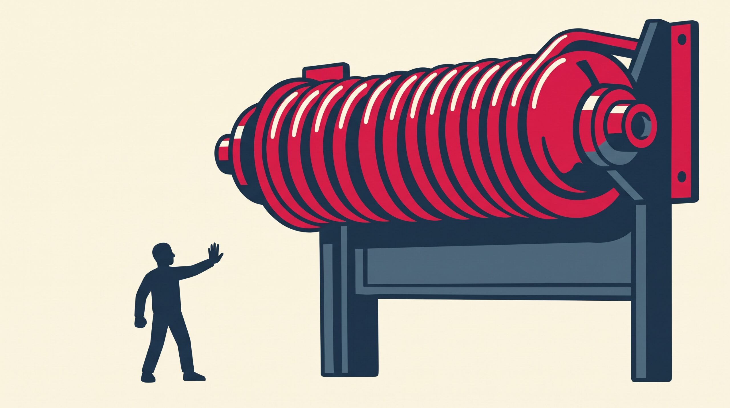 A torsion spring holds enough stored energy to lift the whole door. That tension is why it's not a DIY part.